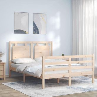 vidaXL Estructura De Cama De Matrimonio Con Cabecero Madera Maciza Vidaxl
