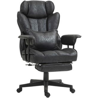 HOMCOM Homcom - Office Chair, Ergonomic Desk Chair with Foot Rest, Black