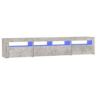 Berkfield Home TV Cabinet with LED Lights Concrete Grey 210x35x40 cm | Size: 210 x 35 x 40 cm