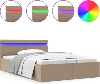 vidaXL Cama Canap&eacute; Hidr&aacute;ulica Sin Colch&oacute;n Capuchino 140x200 Cm Vidaxl