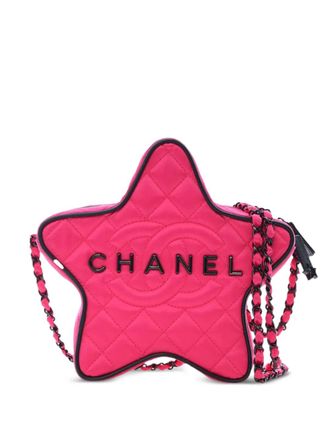 Chanel 2021-2025 Quilted Satin Walk Of Fame Star crossbody bag - Pink