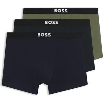 BOSS Assorted 3-Pack ONE Stretch Cotton Trunks in Open Blue at Nordstrom, Size Xx-Large
