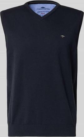 Fynch-Hatton Fynch-Hatton Pullunder mit Label-Stitching in Marine, Gr&ouml;&szlig;e 3XL