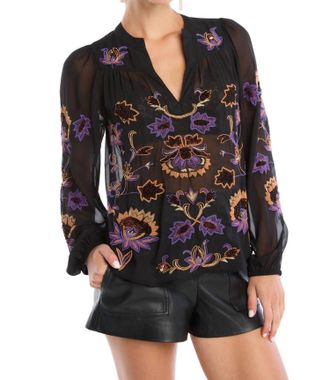 Allison New York Nicola Long Sleeve Blouse In Black