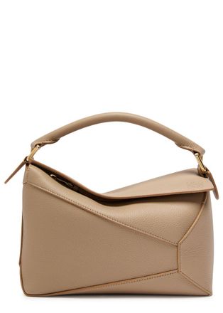 Loewe Puzzle Edge Small Leather top Handle bag - Sand - One Size