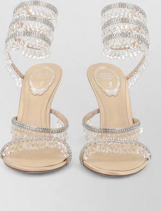 Rene Caovilla pumps ankle wrap crystal straps open toe