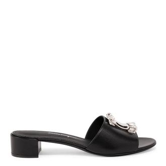 Ferragamo Ferragamo Black Henri Sandals, Size 5 C