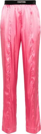 Tom Ford Flamingo Pink Stretch-Silk Trousers