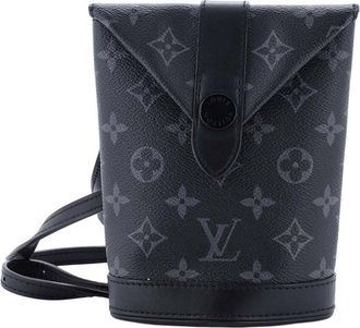 Louis Vuitton Black Monogram Eclipse Canvas Envelope Pouch (Authentic Pre- Loved)