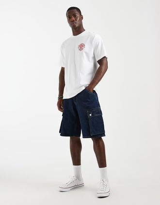 Levi's 478 - Pantaloncini cargo ampi in denim indaco-blu navy