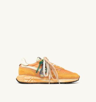 Autry SNEAKERS REELWIND SUPER VINTAGE IN SUEDE E NYLON BIANCO E ARANCIONE
