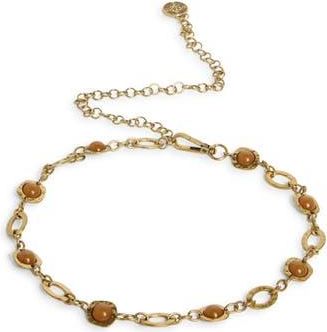 Steve Madden Hammered Stone Chain Belt in Gold/Brown at Nordstrom Rack, Size Large/x-Large