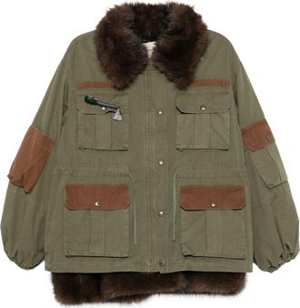 Front Street 8 katoenen parka met imitatiebontdetail