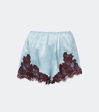 D&ocirc;en D&ocirc;en Iona lace-trimmed silk satin shorts