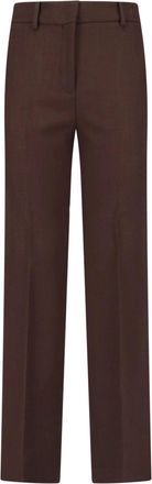Incotex Brown Tailored Straight-Leg Virgin Wool Pants