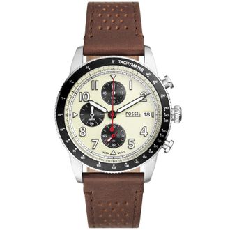 Fossil Mens Sport Tourer Cream Dial Watch