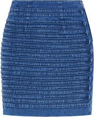 Versace High-Waisted Indigo Blue Denim Skirt