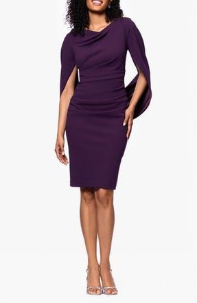 Betsy & Adam Drape Back Scuba Crepe Cocktail Dress in Mulberry at Nordstrom Rack, Size 12