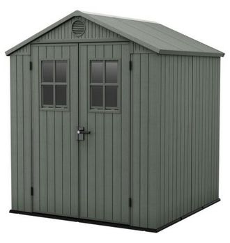 Keter Casetta Da Giardino In Resina Darwin 6x6 Green Con Finestre Frontali - Keter