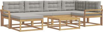 vidaXL Conjunto De Sof&aacute;s De Exterior 7 Uds. Blanco Y Gris Claro Vidaxl