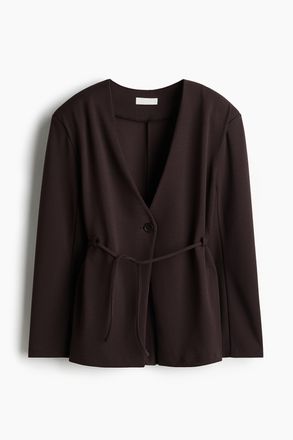 H&M Blazer mit Bindeg&uuml;rtel - Brown