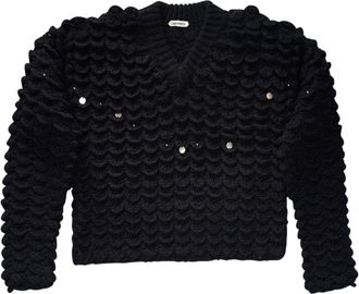 Namacheko embellished V-neck jumper - men - Acrylic/Wool/Alpaca Wool - S - Black