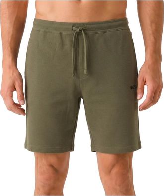 HUGO BOSS Korte Broeken, Heren, Groen, L, Katoen, Waffle Shorts
