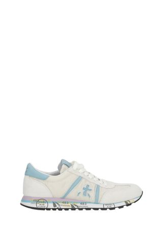 Premiata White Lucyd 0.1 8143 Suede-Blend Sneakers