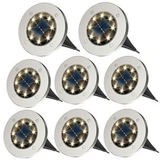 OEM Juego De 8 Luces Solares Para Exteriores (blanco C&aacute;lido) - Luces Solares Impermeables Ip65 - Para Jard&iacute;n, C&eacute;sped, Patio Y Terraza -crezuo