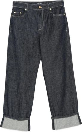 Max Mara Rechte Broek - Dames - Regular Fit Jeans - Blauw - 2XS - Denim - Jeans