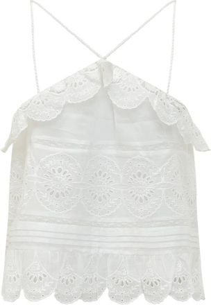 Isabel Marant Prisha Top - Dames - Blouses - Wit - XS - Katoen - Overhemden