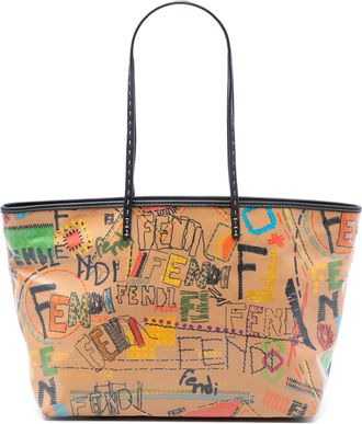 Fendi Womens Pre-owned Medium Multicolore Coated Canvas Graffiti Roll Tote - Tan Textile - One Size