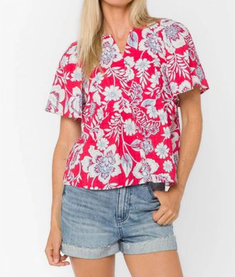 Velvet Heart Quency Top In Raspberry Floral Garden