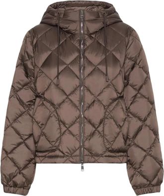 Max Mara Gewatteerde Donsjas - Dames - Gewatteerde jassen - Bruin - S - Wol - Jassen