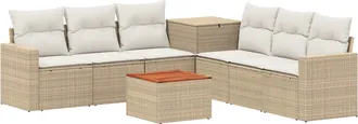 vidaXL Juego De Sof&aacute; 8 Uds. Beige Y Blanco Crema Vidaxl