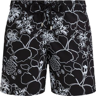 Vilebrequin Men Swim Shorts Tropical Turtles Ink in Black at Nordstrom, Size X-Large