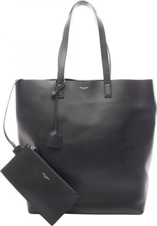 Saint Laurent Black Leather Handbag Tote Bag (Pre-Owned)