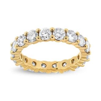 House of Brilliance 14K Yellow Gold 3.00 Cttw Shared Prong Set Round Cut Diamond Eternity Band at Nordstrom, Size 6