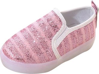 Generic Toddler Girls Boys Canvas Shoes On Light Up Shoes Casual Lazy For Infant Toddler Kid Shoes for Girls (Pink, 10.5 Little Kid)