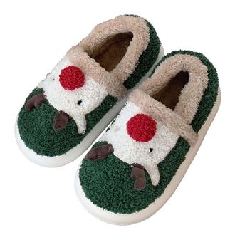 Generic Slippers for Women Christmas UK Casual House Shoes Breathable Novelty Ladies Mule Slipper Slip on House Slippers Fluffy Warm Home Slipper Plush Bedroo