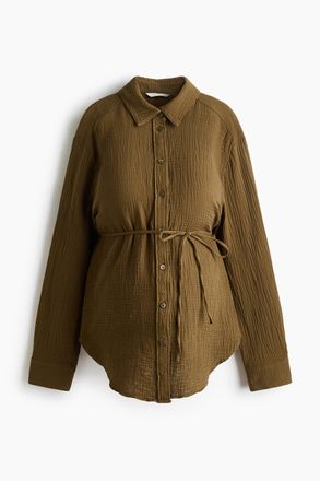 H&M MAMA Before & After Musselinbluse - Green