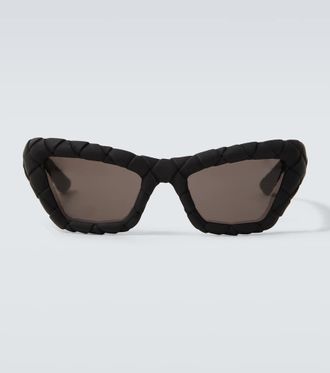 Bottega Veneta Intrecciato rectangular sunglasses