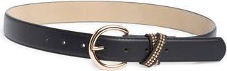 Vince Camuto Studio Stud X Keeper Faux Leather Belt in Black Gold at Nordstrom Rack, Size X-Large R