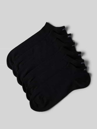 HUGO BOSS Sneakersocken mit Label-Print im 6er-Pack in Black, Größe 35-38