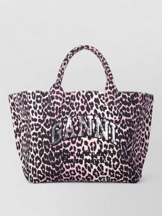 Ganni leopard sequin recycled cotton xxl tote