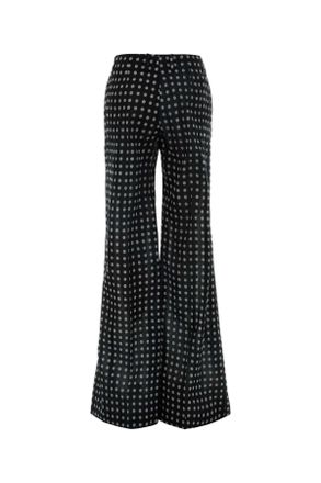 Ermanno Scervino Womens Printed Organza Pant Bianconero Exterior: Silk Pantaloni Trousers