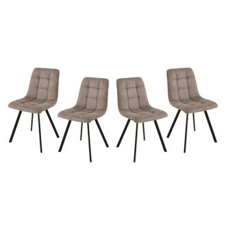 Calicosy Lote de 4 sillas acolchadas tapizadas h86 cm - marr&oacute;n