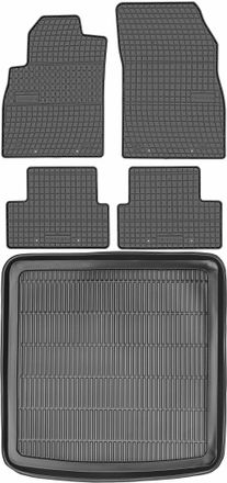 OEM Chevrolet Cruze Kombi De 2012 Set - Alfombrillas De Goma Para Coche + Alfombrilla Para Maletero