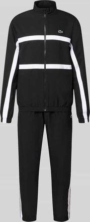 Lacoste Sport Regular Fit Trainingsanzug mit Kontraststreifen in Black, Gr&ouml;&szlig;e XXXL