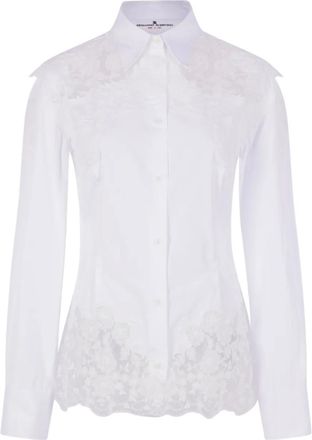 Ermanno Scervino blouse met detail van kant - Wit